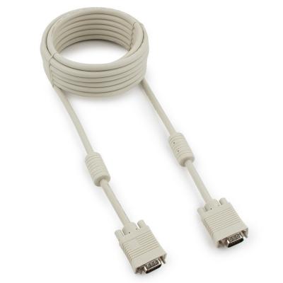 Шнур VGA(M)-VGA(M) 5,0м Premium Cablexpert CC-PPVGA-5M, тройной экран, серый