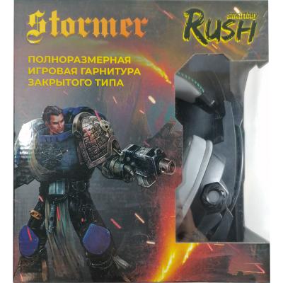 Игровая гарнитура Smartbuy RUSH STORMER, динамик 50мм, LED-подсветка, черн/зелен (SBHG-5200)***