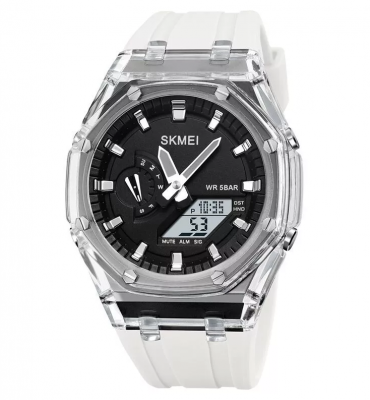 Часы наручные Skmei 2100 белый-черный (white-black) 