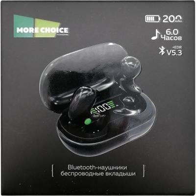 Беспроводные наушники More choice BW01 TWS, bluetooth, в кейсе, черный