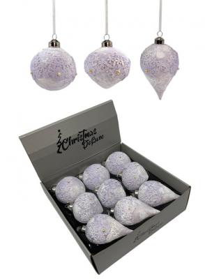 Игрушка ёлочная, 1шт. 8см. шар/капля/луковка, светло-фиолетовый, Christmas Deluxe, box9 /13988/