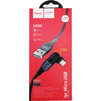 Кабель USB - micro USB, 1,2м, HOCO U100 Orbit, черный