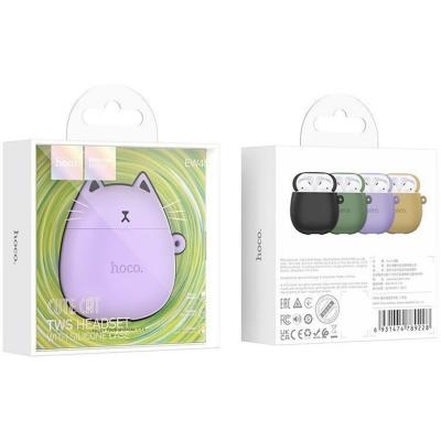 Беспроводные наушники HOCO EW45 Cat, Bluetooth, в кейсе, фиолетовый (lilac cat)