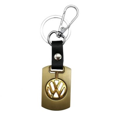 Брелок металлический с гравировкой VW хром с позолотой /14497/