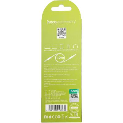 Jack 3,5mm - Jack 3,5mm 1,0м stereo HOCO UPA03 Series, т.серый