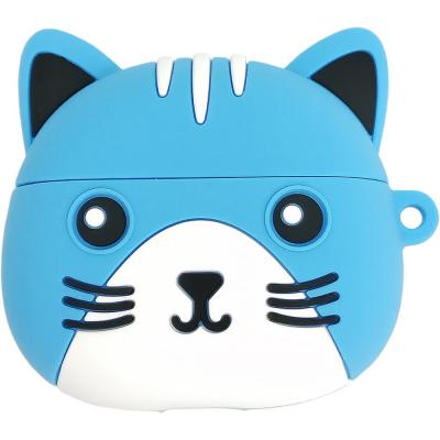 Беспроводные наушники HOCO EW46 Cat, Bluetooth, в кейсе, белый/синий (Dodge Cat)