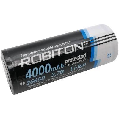 Аккумулятор 26650, 4000 mAh, Li26650  с защитой /13010/ ROBITON