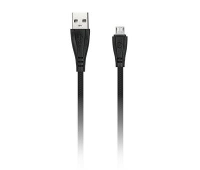 Кабель USB - micro USB, 1,0м, Smartbuy, в резин. оплетке Gear, <2A, черный (iK-12RG black)***
