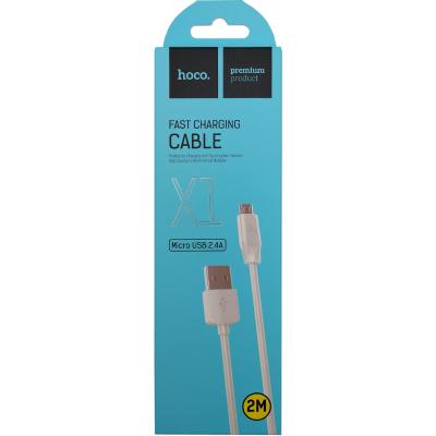 Кабель USB - micro USB, 2,0м, HOCO X1 Series, белый