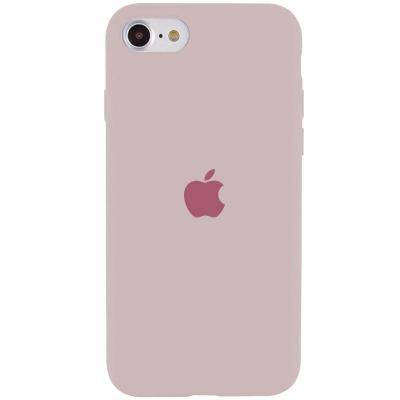 Чехол-накладка iPhone 7/8/SE2, TPU Soft touch,с полным покрытием, лого, серо.розовый /BL/