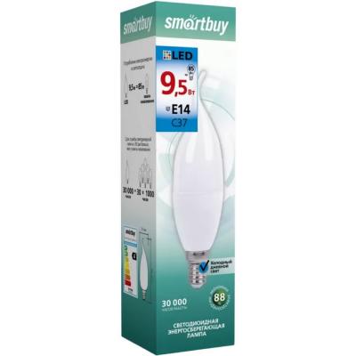 LED лампа Свеча на ветру мат. C37Can/9,5W/6000/E14, Smartbuy**
