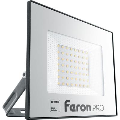 LED прожектор 50W, 6400K, IP65, 220V, черный, Feron.PRO LL-1000 /41540/