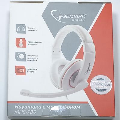 Наушники-гарнитура Gembird MHS-780, белые