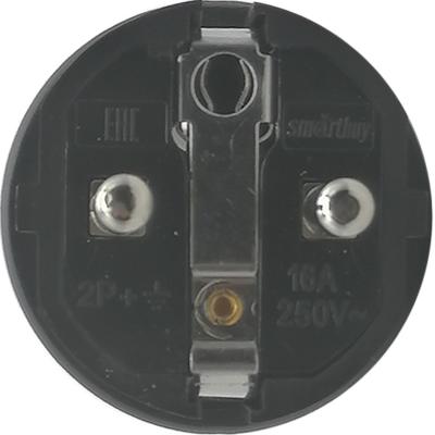 Вилка угловая с кольцом с/з каучуковая 16А 230B 2P+PE (SBE-16-P08-R)