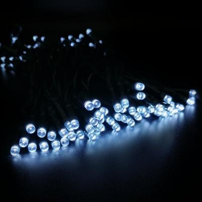Гирлянда нитевая уличная, 10м, 100LED, бел.солн.панель, Ч.П. LX-226