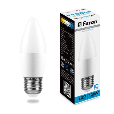 LED лампа C37/13W/6400/E27, Feron /38112/