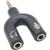 Переходник шт.3,5 (4pin) - 2 гн.3,5 (MIC+headphones) черный A3234