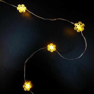 Гирлянда проволочная, 2,9м, 30LED, т.бел. снежинка, 3*AA, Luca String Light /87414/