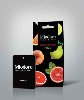 Ароматизатор картонный MIODORE PREMIUM (КРАСНЫЙ АПЕЛЬСИН И ЮЗУ)