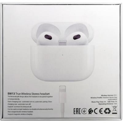 Беспроводные наушники BOROFONE BW13 TWS Leisure, bluetooth, в кейсе, белый