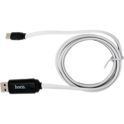 Кабель USB - Type C, 1,2м, HOCO U29 LED, белый