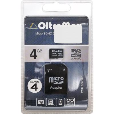 microSD OltraMax 4GB Class 4 + адаптер SD