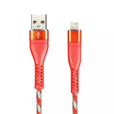 Кабель USB - Lightning 8pin, 1,0м, Smartbuy, CARBON CANDY, 2A, красный (iK-512CAC red)***