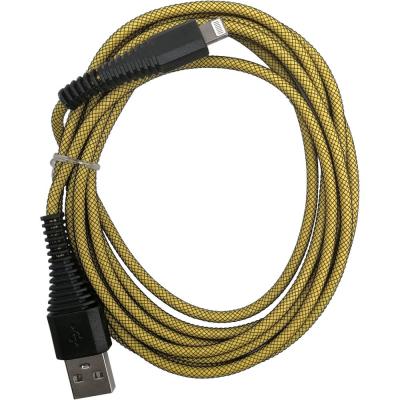 Кабель USB - Lightning 8pin, 2,0м, Smartbuy, карбон, экстрапрочный, до 2А, жел (iK-520n-2 yellow***