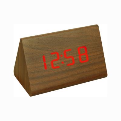 Часы VST864-1 крас. цифры (ТЕМНО-коричневый) USB-5V/3*ААА