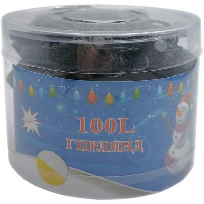 Гирлянда рисинка, 5м, 100LED, теплый белый, черный провод 