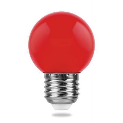 LED лампа G45/1W/E27, красный /25116/