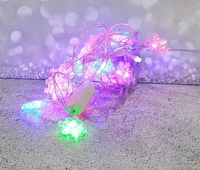 Гирлянда нитевая, 1,5м,  20LED, RGB, СНЕЖИНКИ, П.П. LX-9