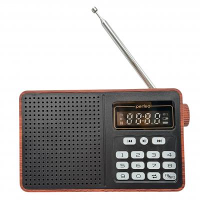 Радио Perfeo ALPINIST, FM+ 70-108МГц, питание USB или 18650, коричневый