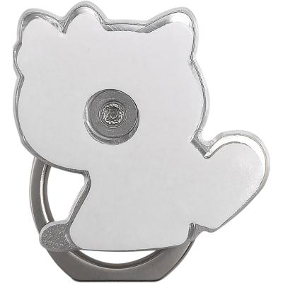 Кольцо-держатель для телефона металл фигурное "Кошечка", бежевый
