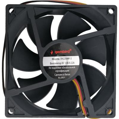 Вентилятор Gembird D9225HM-3, 92х92х25, гидродинам, 3pin, провод 30см