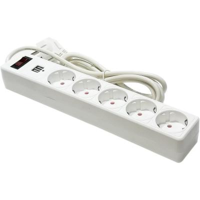 Сетевой фильтр SmartBuy One 10A, c USB, 2200Вт, 5 розеток, 1,8м, белый (SBSP-18U-W)