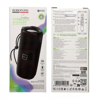 Активная колонка BOROFONE BR100 (FM/AUX/USB/microSD/BT/TWS), черный