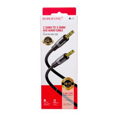 Jack 3,5mm - Jack 3,5mm 1,0м stereo BOROFONE BL19, черный