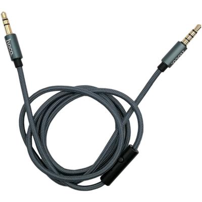 Jack 3,5mm - Jack 3,5mm 1,0м stereo HOCO UPA04 Series (with Mic), т.серый