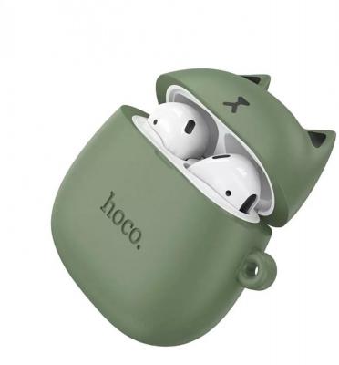 Беспроводные наушники HOCO EW45 Cat, Bluetooth, в кейсе, зеленый (forest cat)