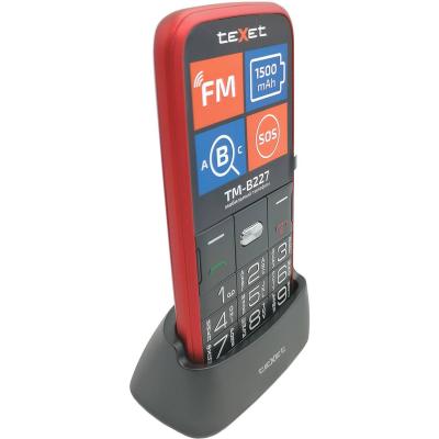 Мобильный телефон teXet TM-B227 док-станция, красный