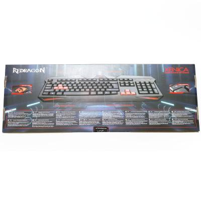 Клавиатура игровая REDRAGON Xenica,  проводная, USB, лазерн.гравировка, черный