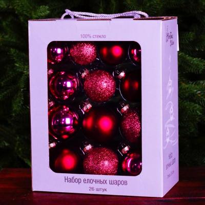 Игрушка ёлочная, уп.26шт. темно-розовый микс, House of Seasons, /86778/