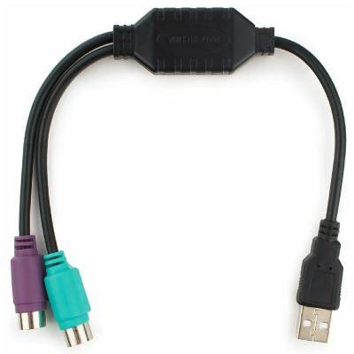 Конвертер PS/2 устройство/USB порт Cablexpert UAPS12-BK, 2xPS/2, 0.3м, черный /14451/
