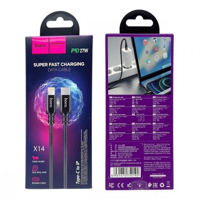 Кабель Type C - Lightning 8pin, 1,0м, HOCO X14 Times speed, 3.0A PD, черный 