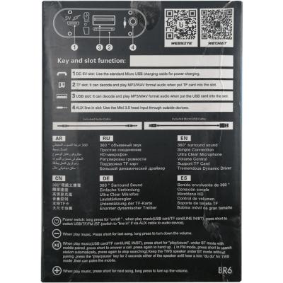 Активная колонка BOROFONE BR6 (FM/AUX/USB/microSD/BT/TWS), черный***