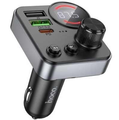 FM модулятор HOCO E86, bluetooth, 2USB+USB-C 30W, черный