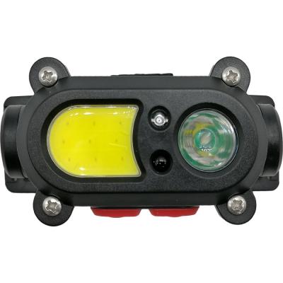Фонарь налобный Bailong KX-208, XPE+COB, 6 режимов, датчик движения, 1200 мАч, кабель microUSB 