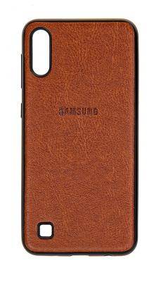 Чехол-накладка Galaxy A01 Core A013/M01Core, TPU рез. под кожу, коричневый