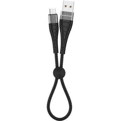Кабель USB - micro USB, 0,25м, BOROFONE BX32, 5.0A, нейлон, черный